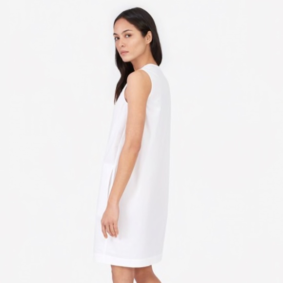 Brand New White Everlane V-Neck Poplin Tank Dress - Picture 5 of 5